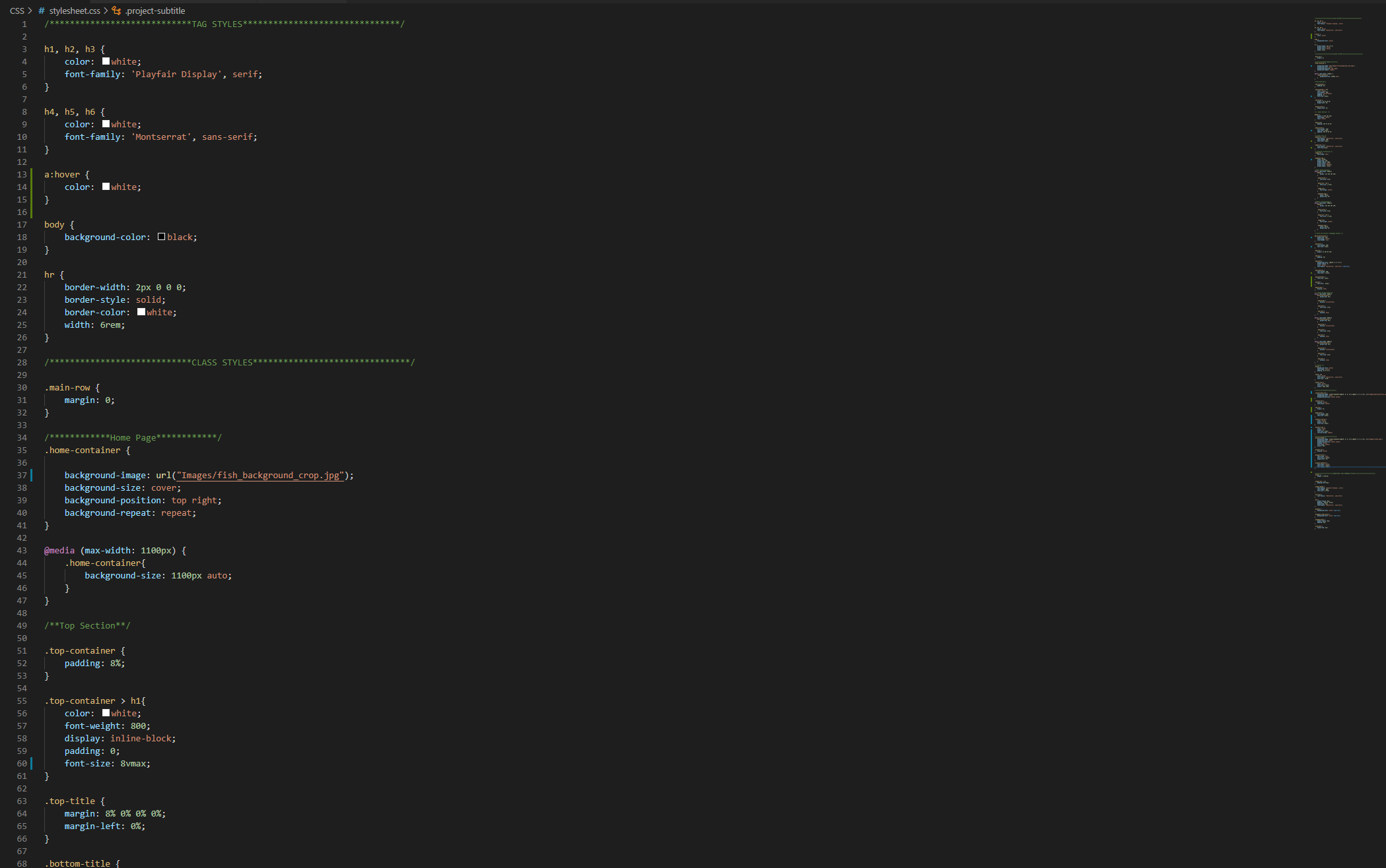 Screenshot of Website Code
